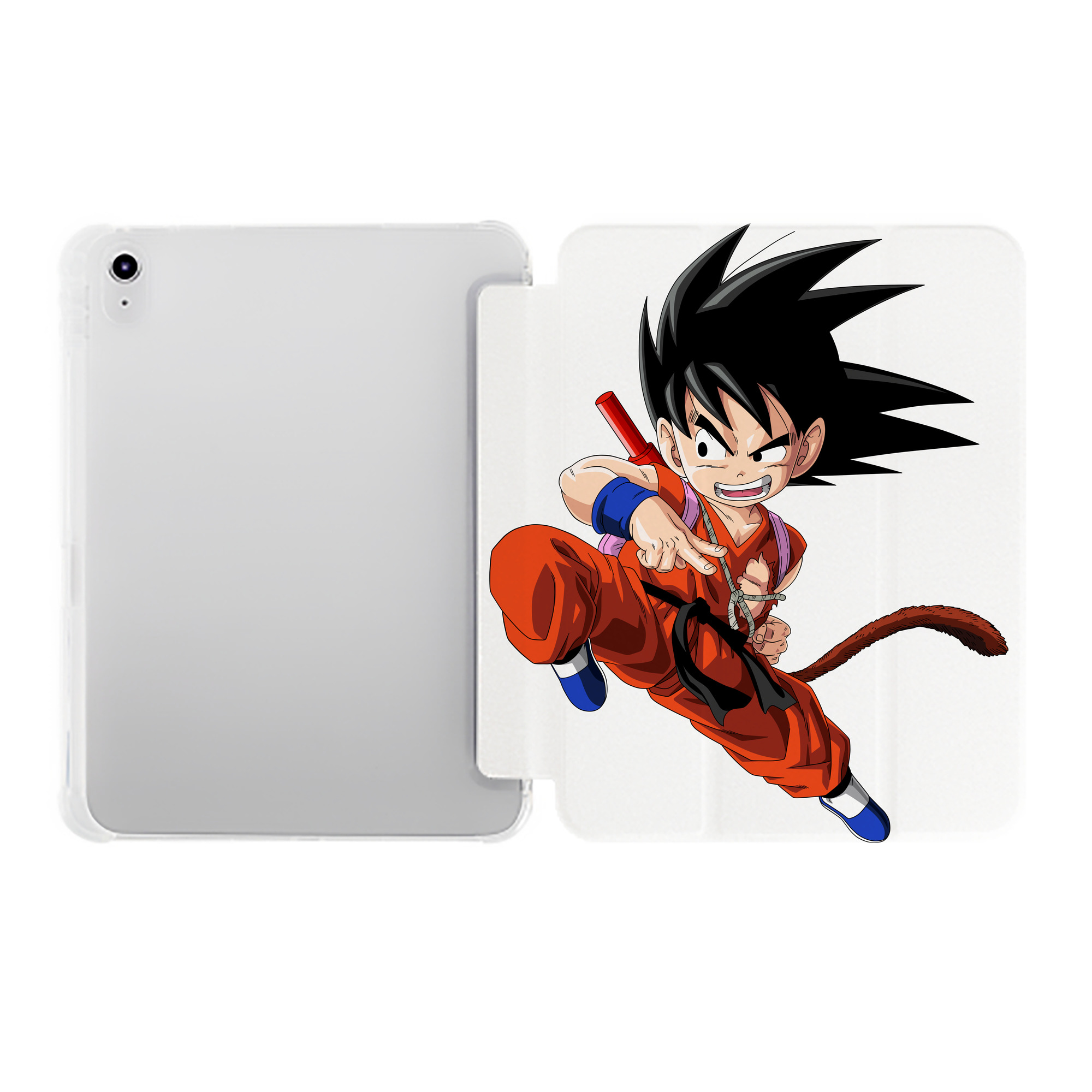 （画像用） ドラゴンボール 孫悟空（そん ごくう）Son Goku カカロット DRAGON BALL Kakarotto IPad ケース ペン収納付き 三つ折りスタンド PUレザー×シリコン 対応機種9.5/10.5/10.9インチ